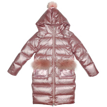 girl's 70% down coat 2020 oem products long coat with shiny paillette
